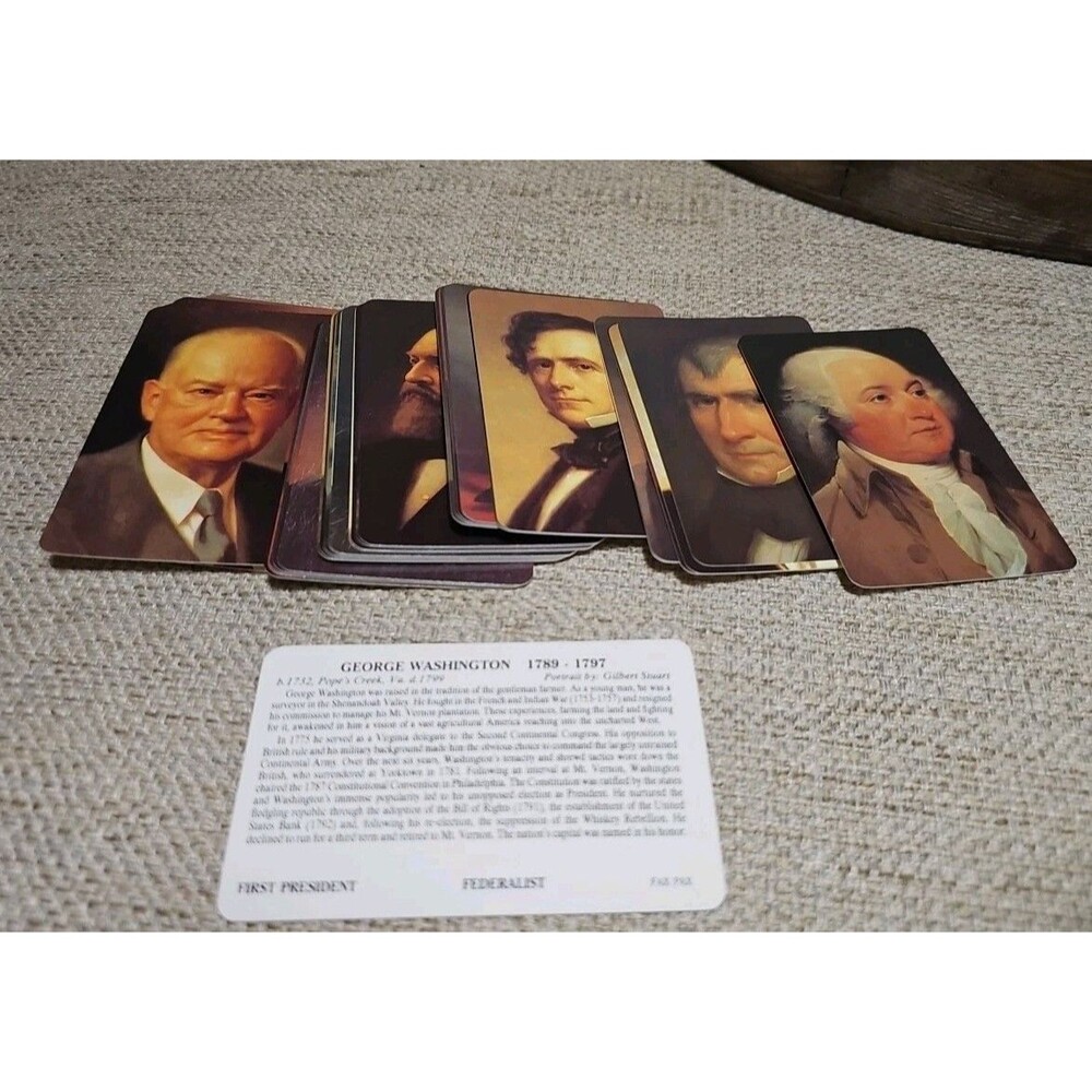 Fax-Pax Presidents of the United States Flash Cards - Complete Set with Box 1-40 - Picture 2 of 5